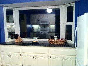 The countertops were raised a couple of inches to bring it up closer to regular counter height.